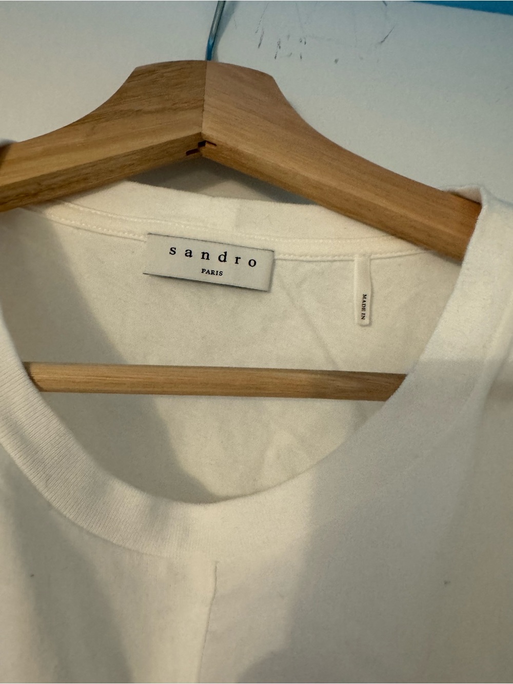 Sandro White Node Bow Detail T-Shirt - Picture 7 of 7